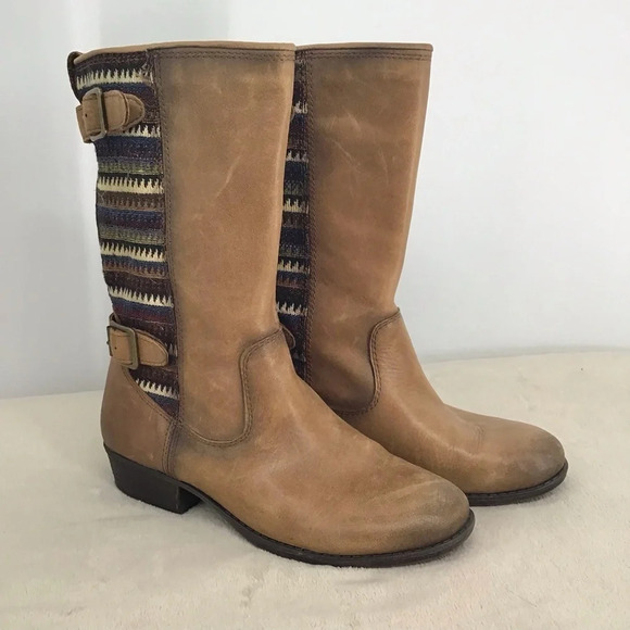 Gianni Bini Women’s Western Style Leather Brown Boots W/Buckle Brown Size 7.5 - Picture 1 of 11